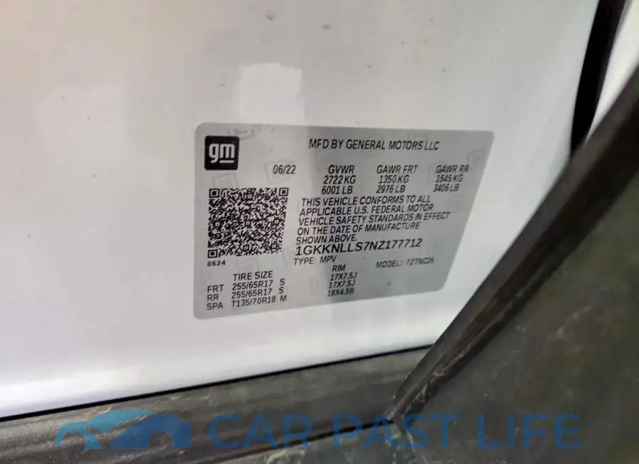 1GKKNLLS7NZ177712# 13