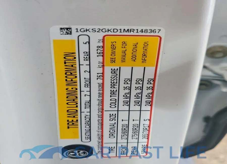 1GKS2GKD1MR148367# 14