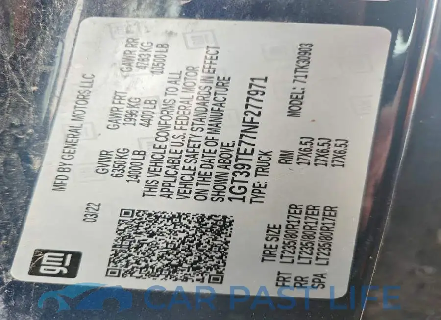 1GT39TE77NF277971# 12