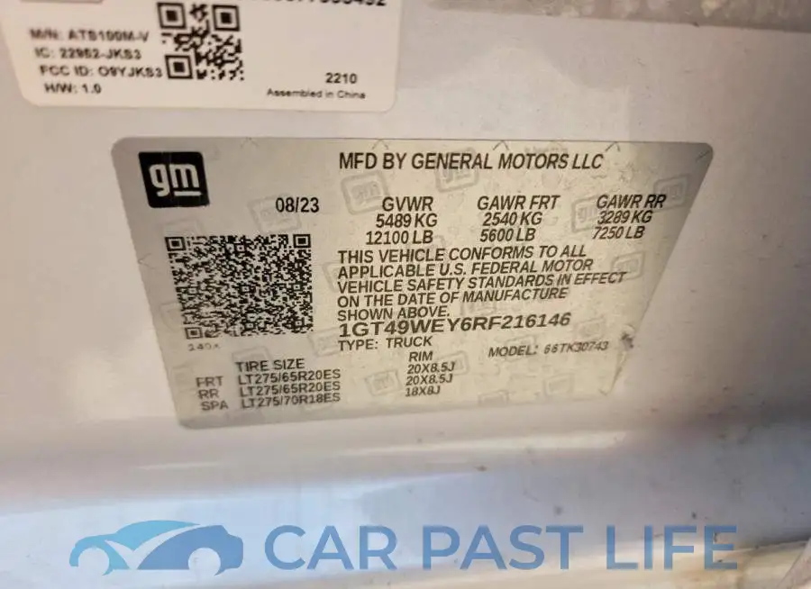 1GT49WEY6RF216146# 12