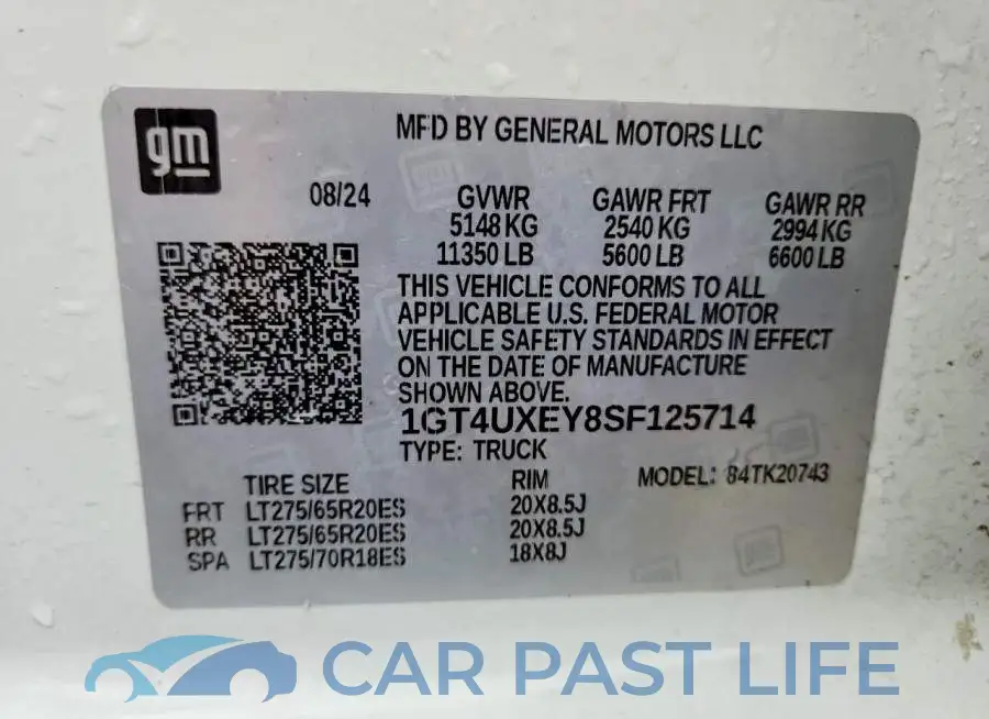 1GT4UXEY8SF125714# 13