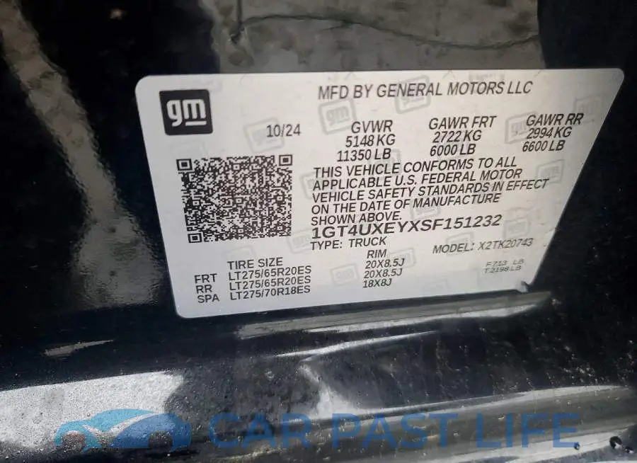 1GT4UXEYXSF151232# 12