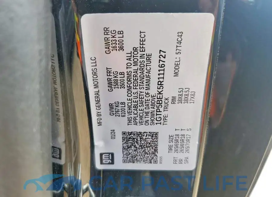 1GTP5BEK5R1116727# 12