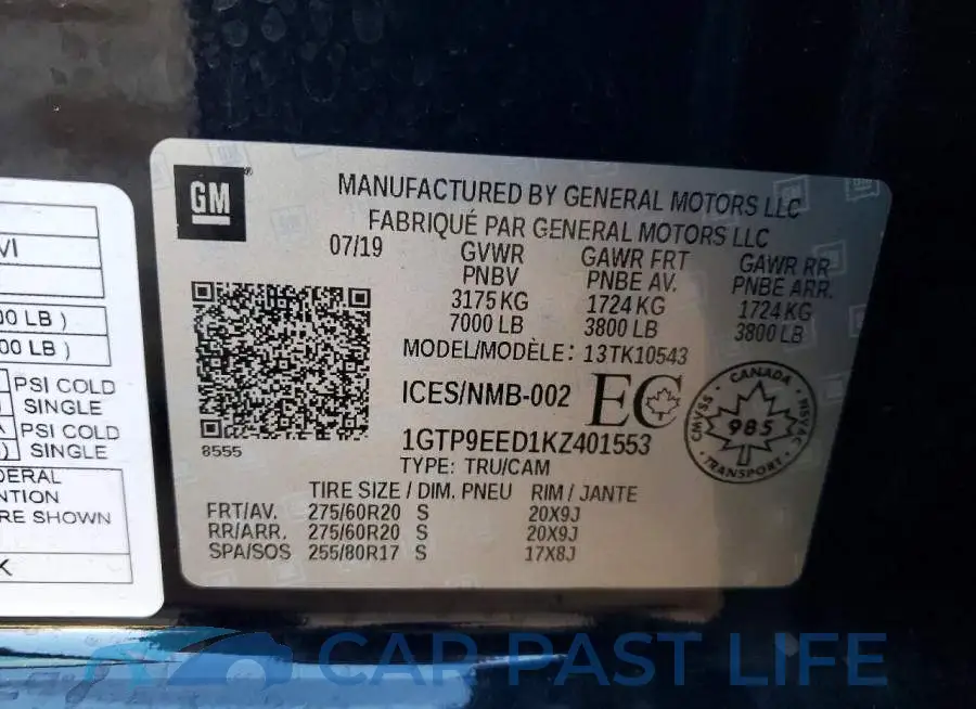 1GTP9EED1KZ401553# 12