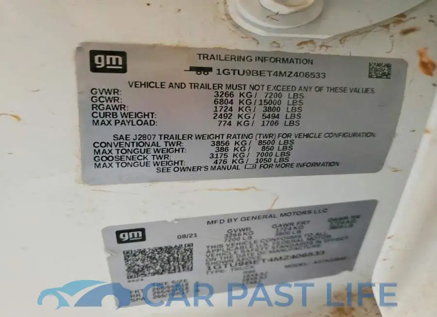 1GTU9BET4MZ406533# 12
