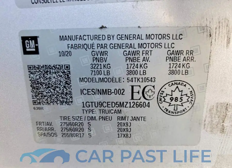 1GTU9CED5MZ126604# 12