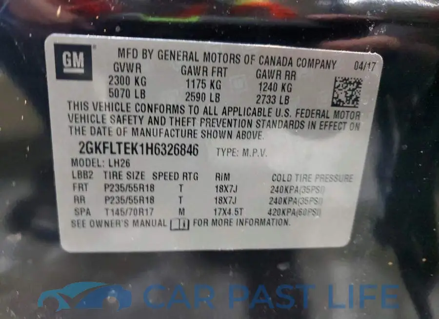 2GKFLTEK1H6326846# 14