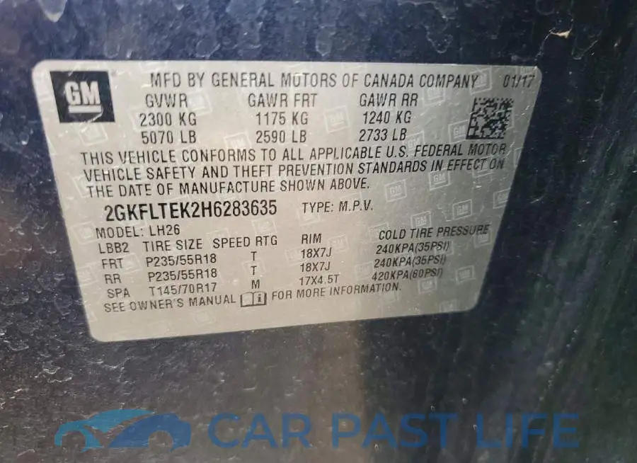 2GKFLTEK2H6283635# 13