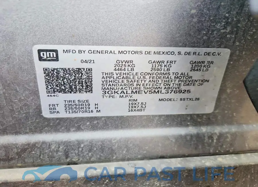 3GKALMEV5ML376925# 12