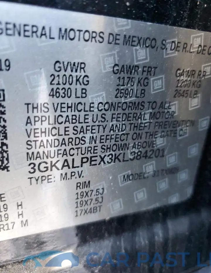 3GKALPEX3KL384201# 13