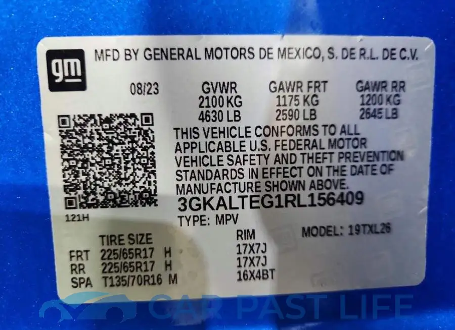 3GKALTEG1RL156409# 13