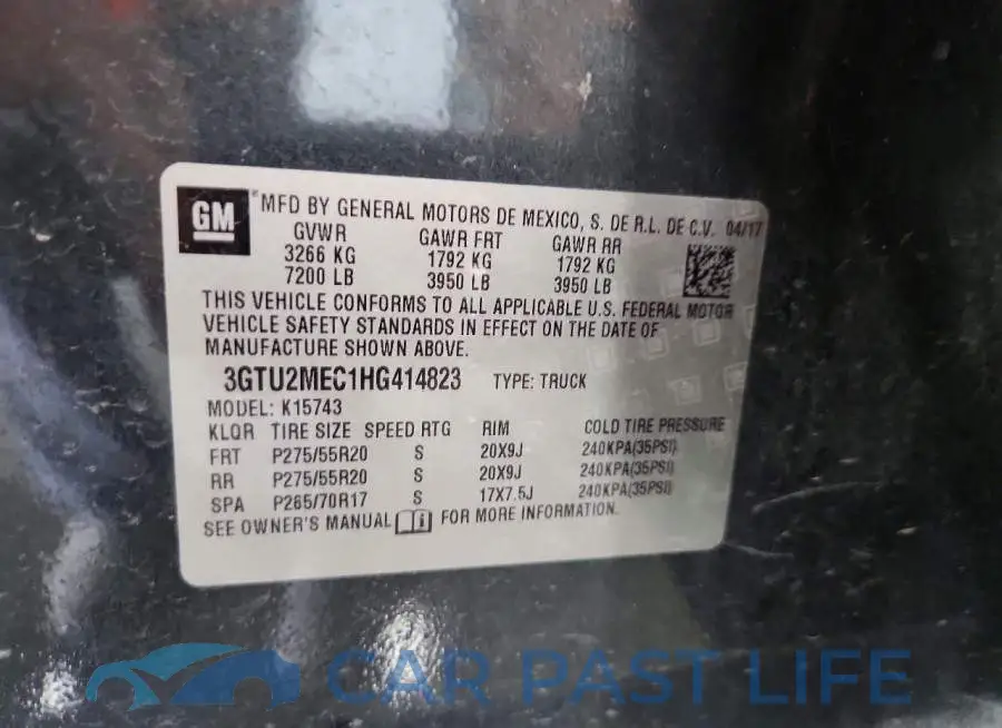 3GTU2MEC1HG414823# 12