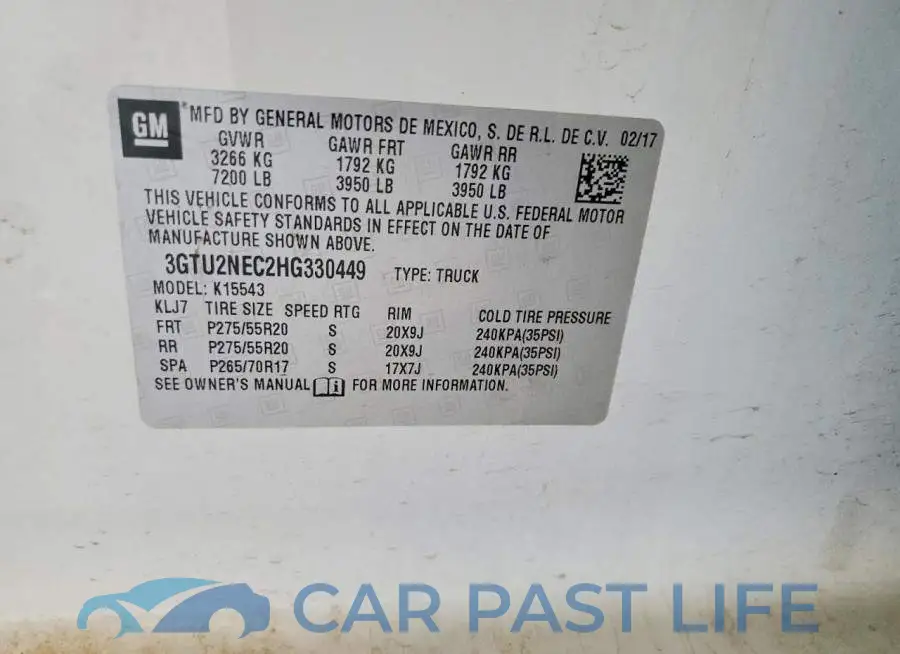 3GTU2NEC2HG330449# 12