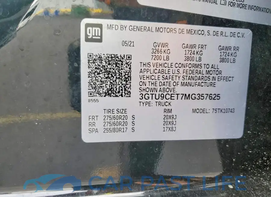 3GTU9CET7MG357625# 12