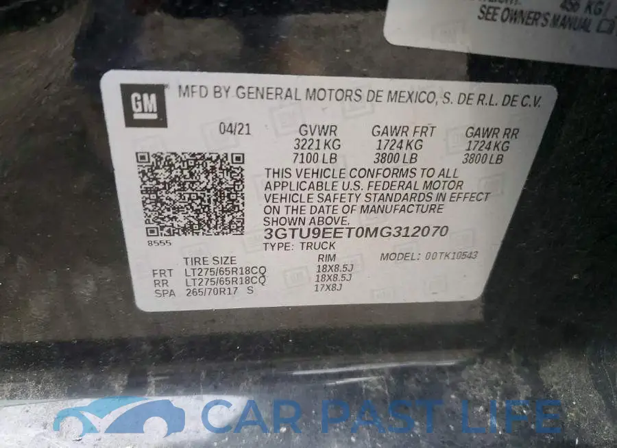 3GTU9EET0MG312070# 12