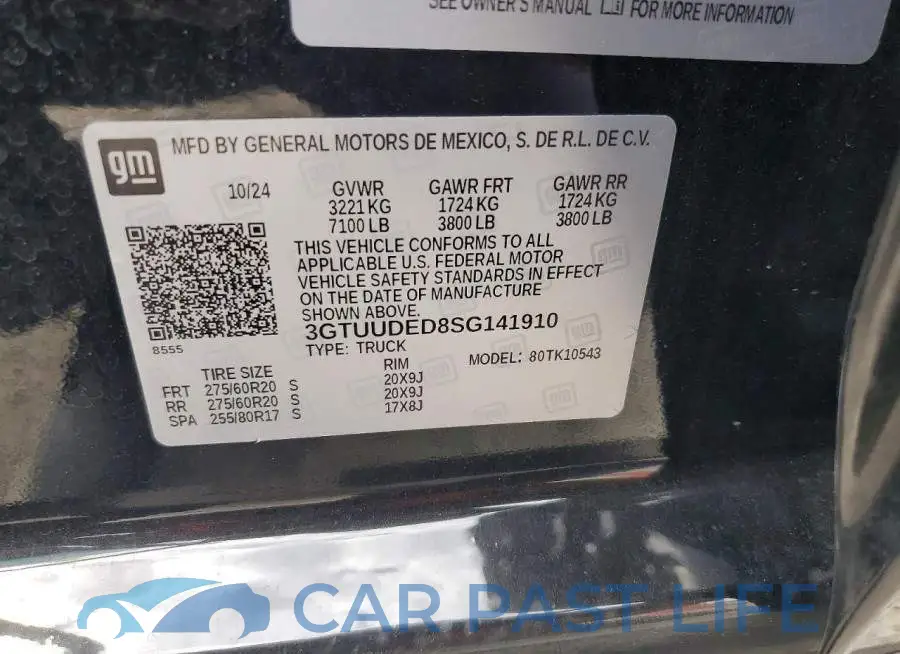 3GTUUDED8SG141910# 13