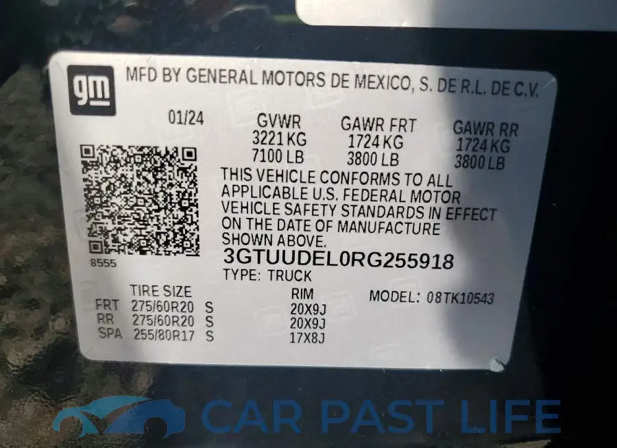 3GTUUDEL0RG255918# 12