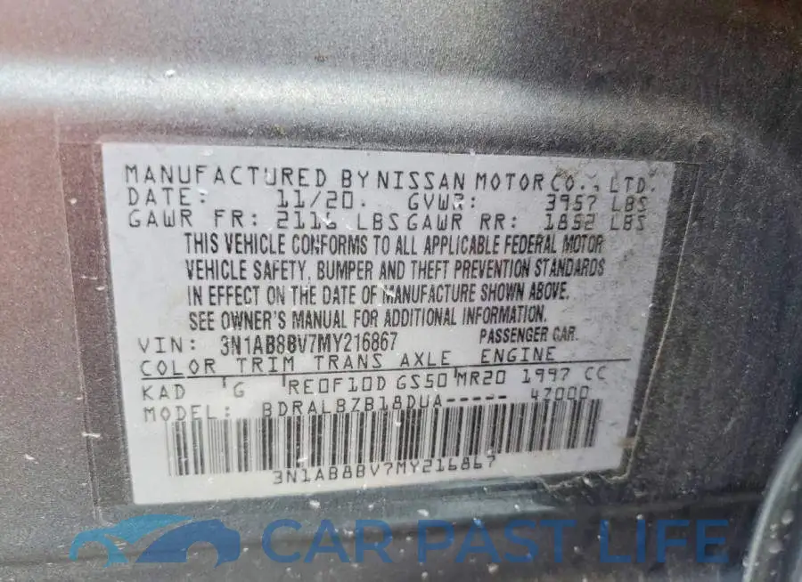 3N1AB8BV7MY216867# 12