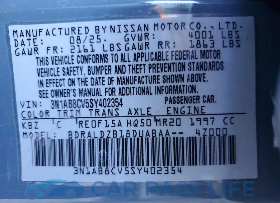 3N1AB8CV5SY402354# 12