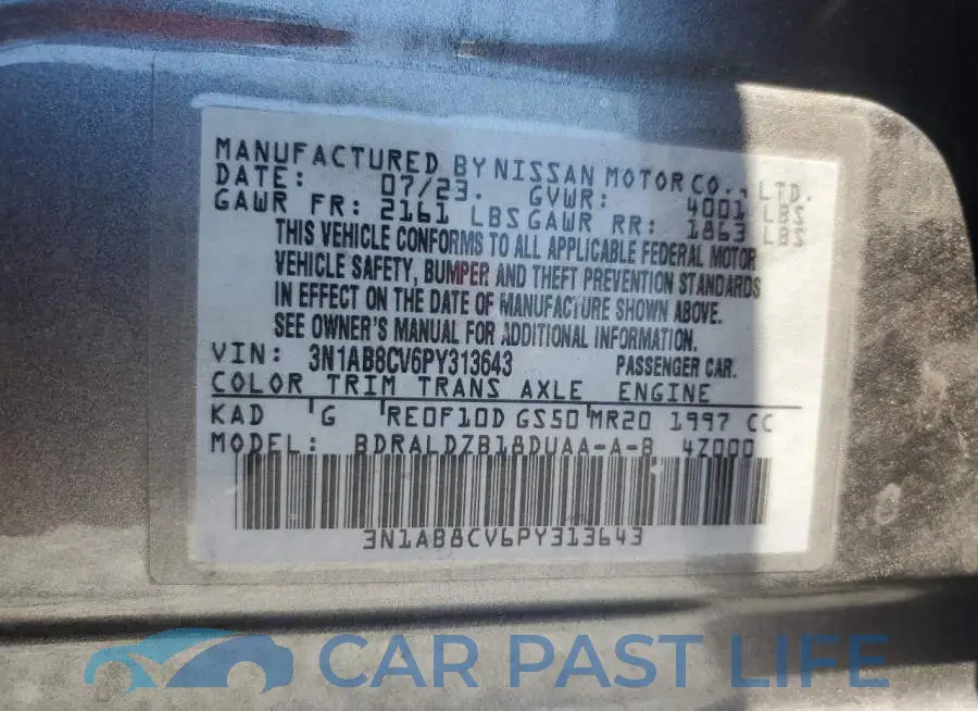 3N1AB8CV6PY313643# 12