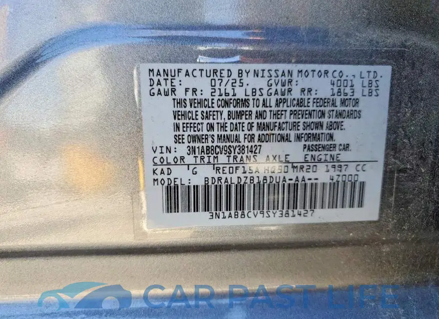 3N1AB8CV9SY381427# 12