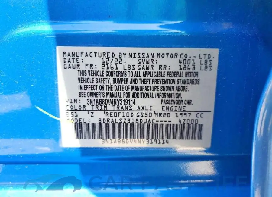 3N1AB8DV4NY319114# 12