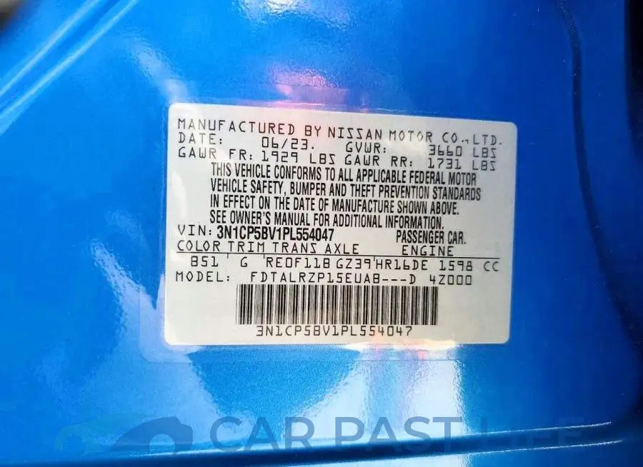 3N1CP5BV1PL554047# 12