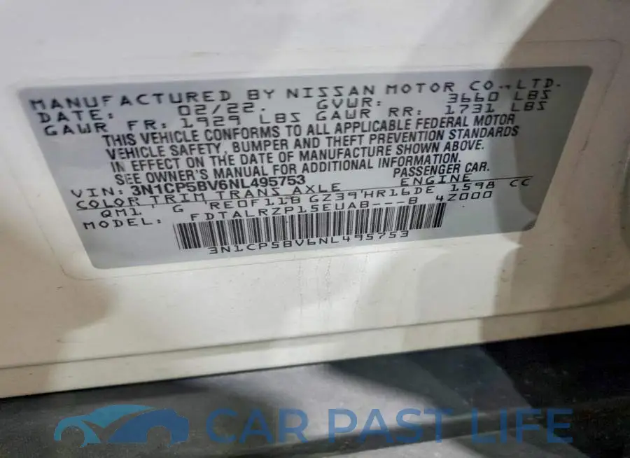 3N1CP5BV6NL495753# 14