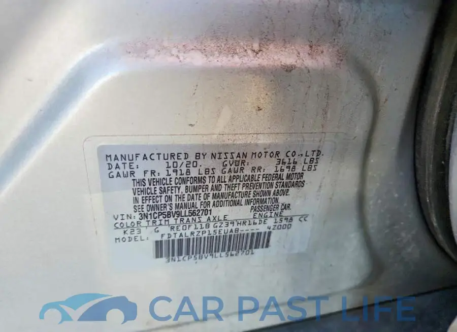 3N1CP5BV9LL562701# 13