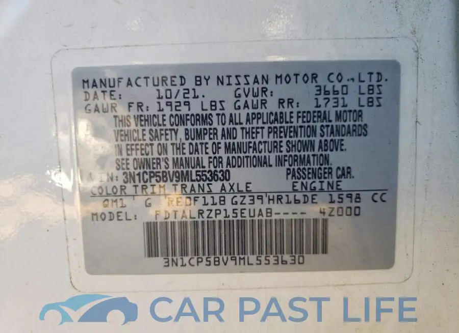 3N1CP5BV9ML553630# 14