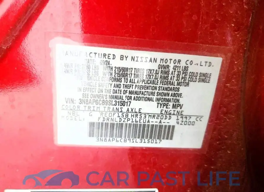 3N8AP6CB9SL315017# 14