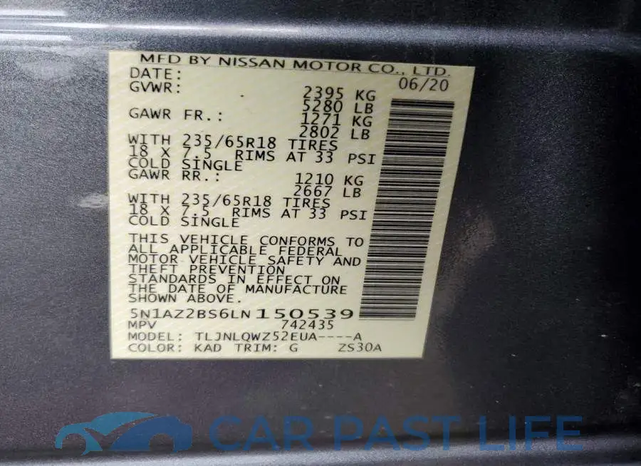 5N1AZ2BS6LN150539# 13