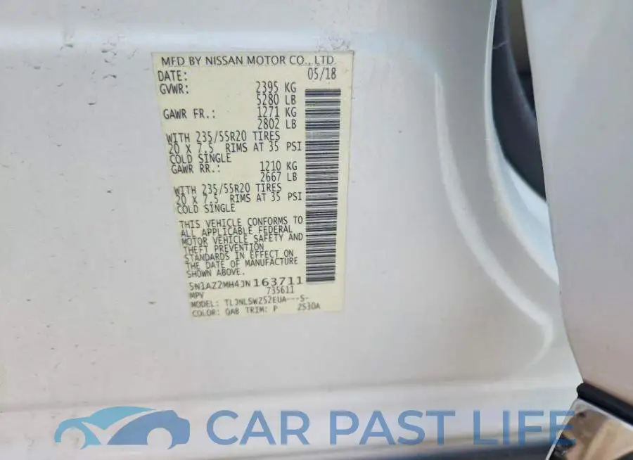 5N1AZ2MH4JN163711# 12
