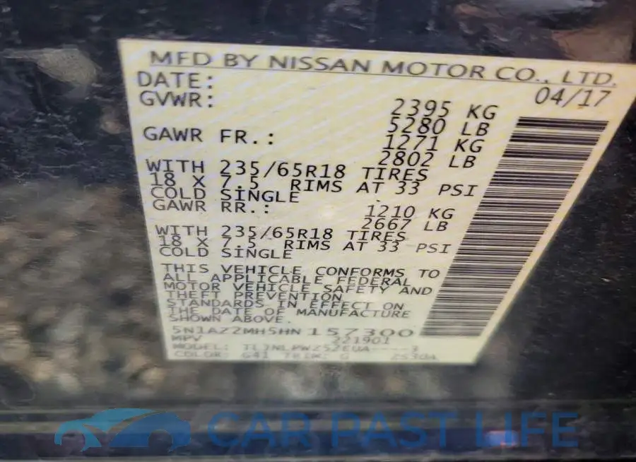 5N1AZ2MH5HN157300# 14