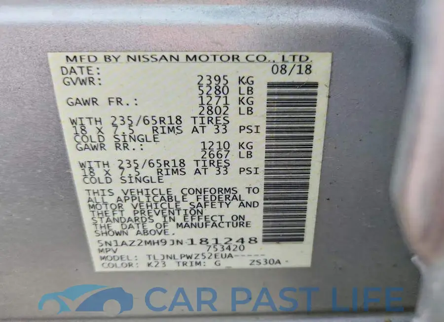 5N1AZ2MH9JN181248# 14