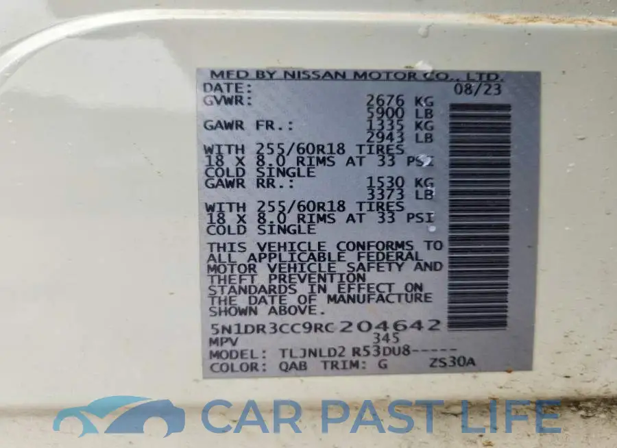 5N1DR3CC9RC204642# 14