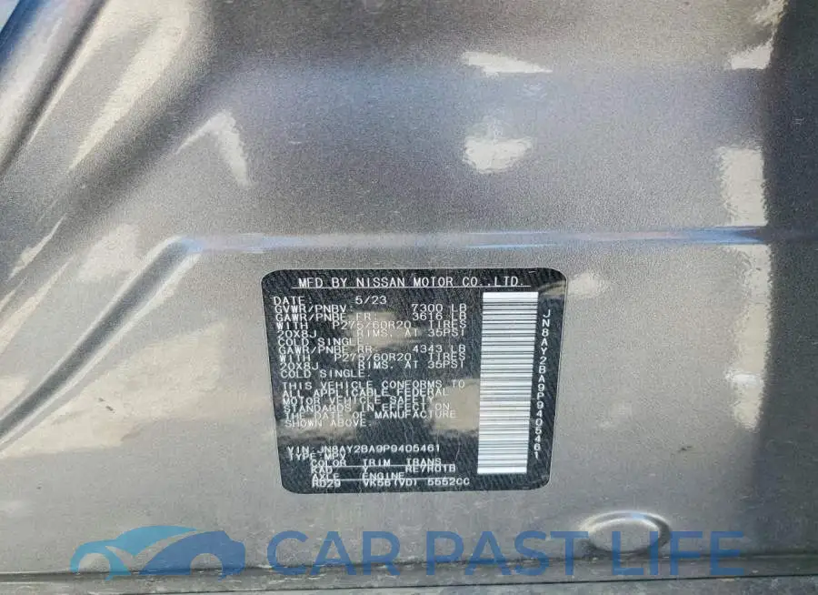 JN8AY2BA9P9405461# 13
