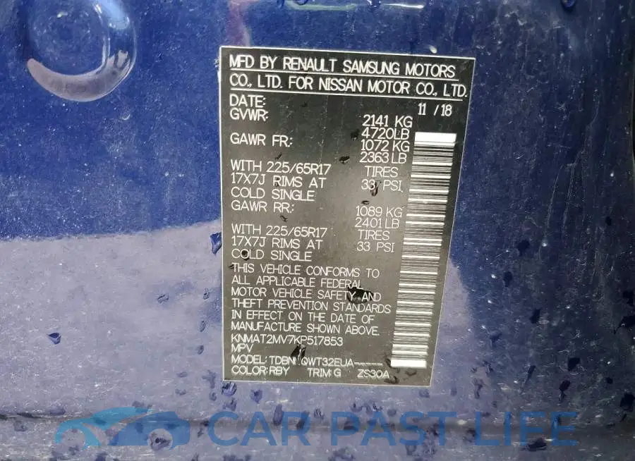 KNMAT2MV7KP517853# 13