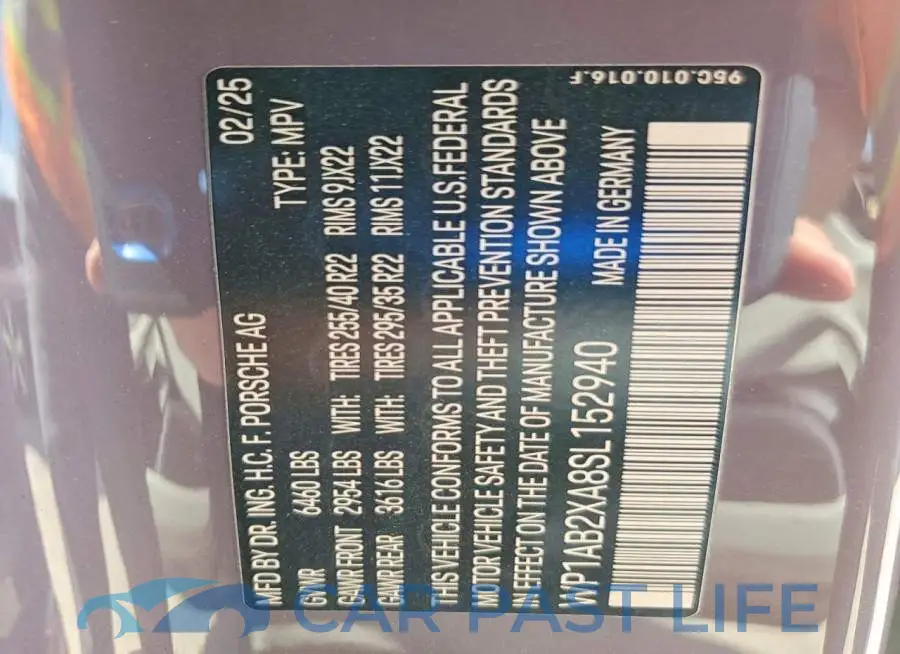 WP1AB2XA8SL152940# 13