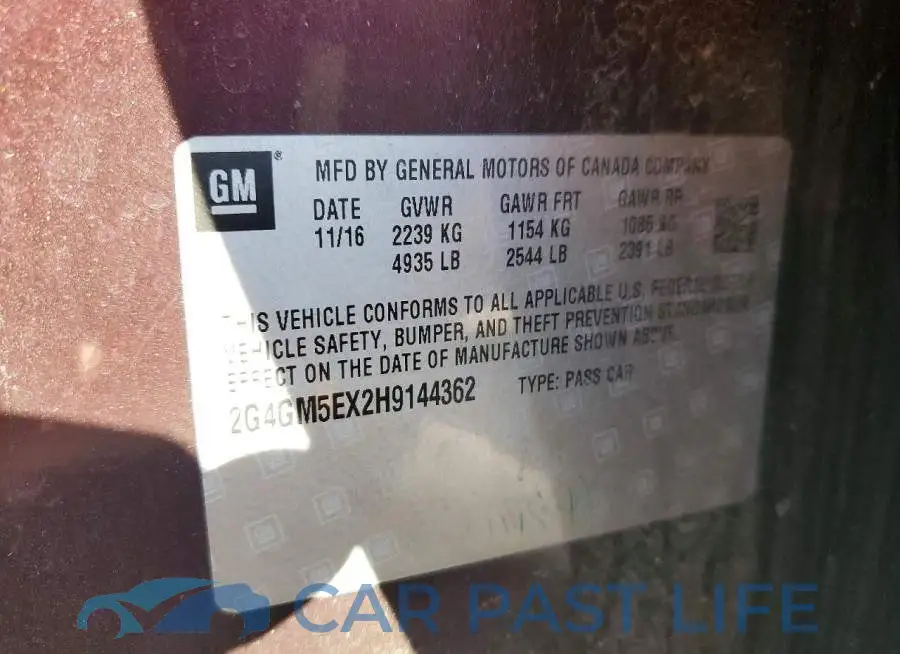 2G4GM5EX2H9144362# 12