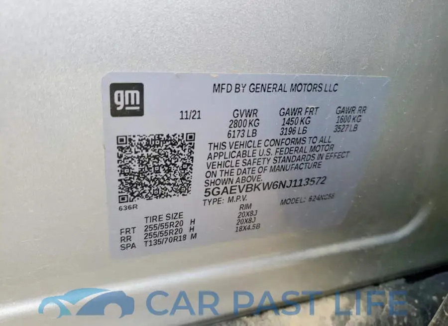 5GAEVBKW6NJ113572# 13