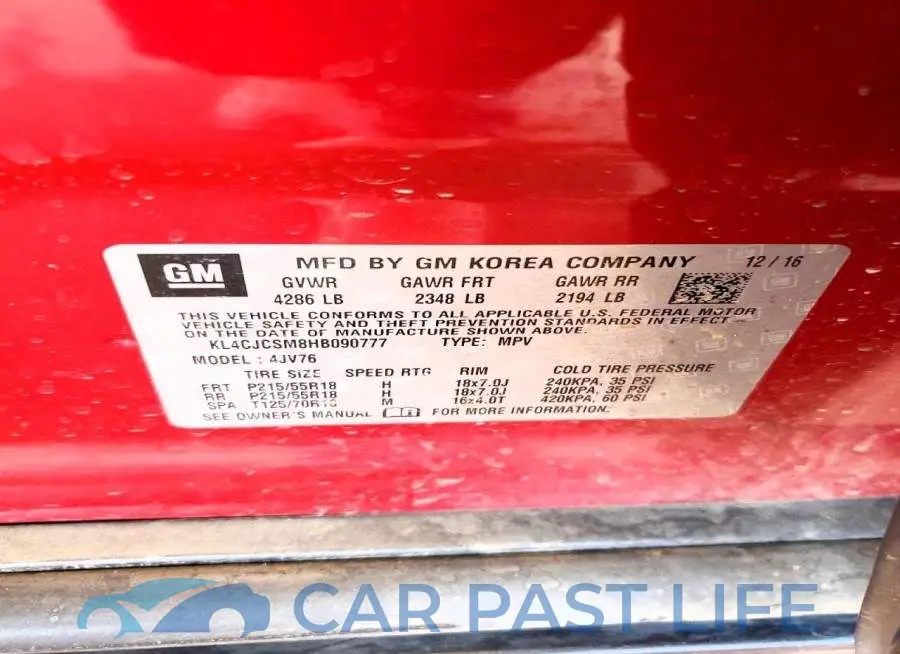 KL4CJCSM8HB090777# 12