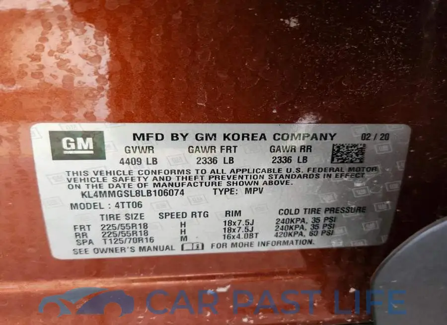 KL4MMGSL8LB106074# 13