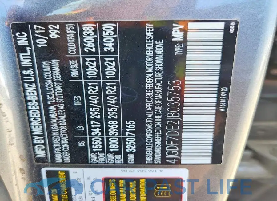 4JGDF7DE2JB035753# 13