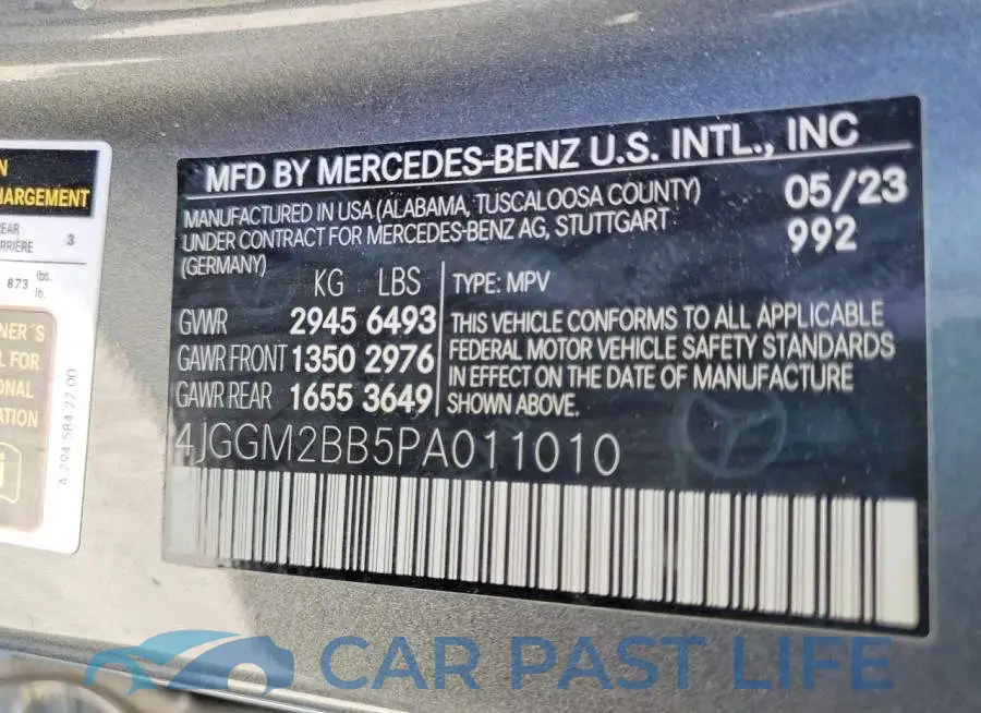 4JGGM2BB5PA011010# 14