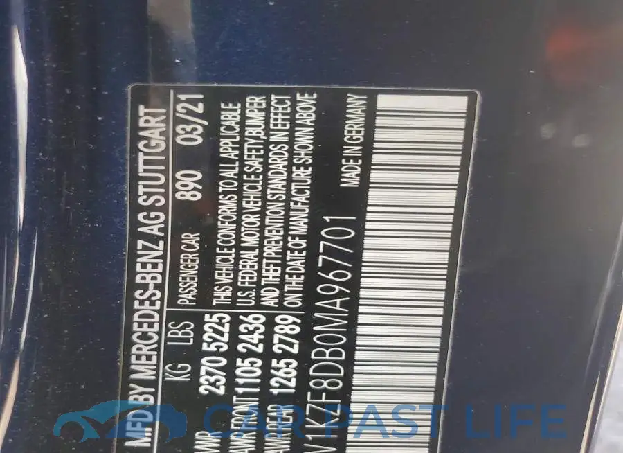 W1KZF8DB0MA967701# 13