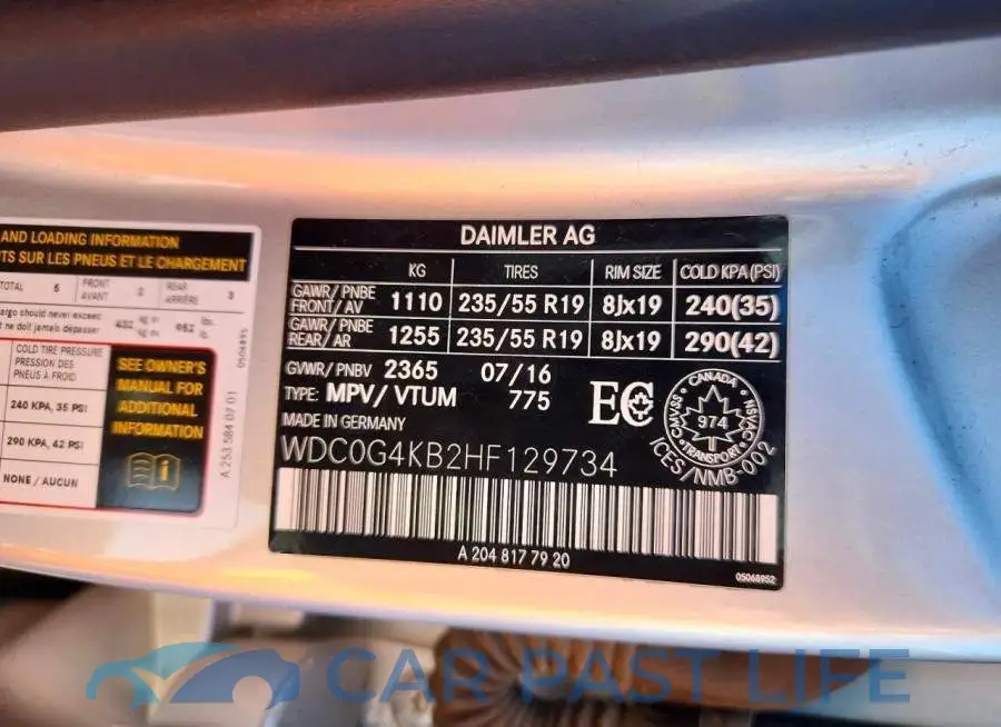 WDC0G4KB2HF129734# 13