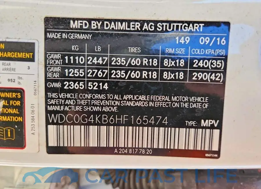 WDC0G4KB6HF165474# 13