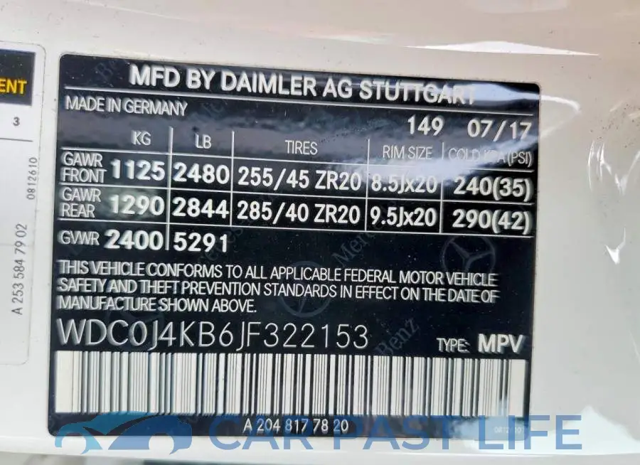 WDC0J4KB6JF322153# 13