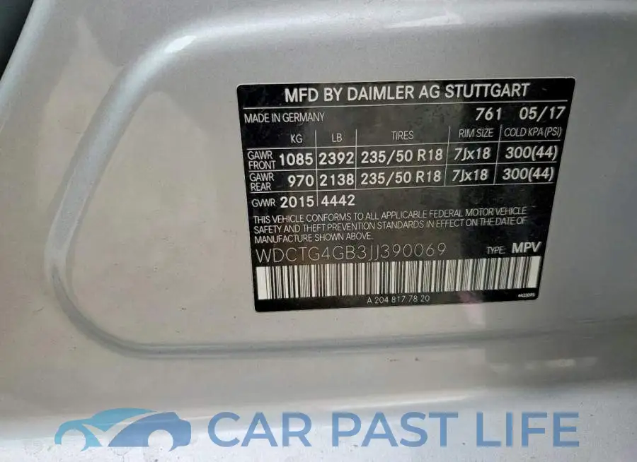 WDCTG4GB3JJ390069# 13